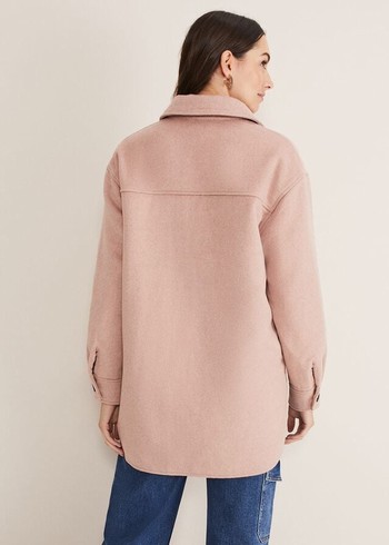 Phase Eight Sammy Plain Wool Shacket Coats Pink Canada | YLSQXG-104